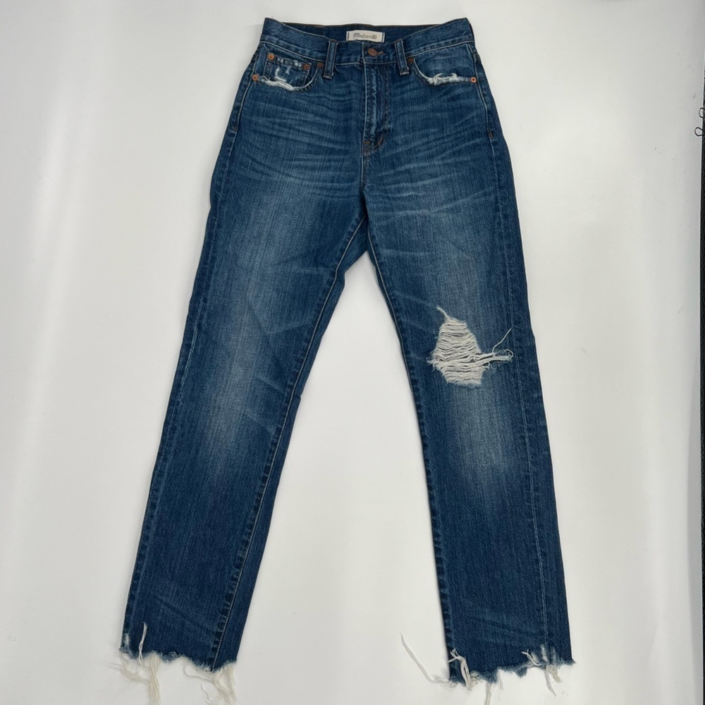 Madewell The Perfect Summer Distressed Rough Hem Denim Jeans Size 25 Women’s - Picture 1 of 5
